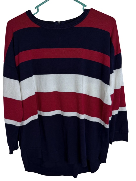 Cable & Gauge Tops - 3/$20 Cable & Gauge Navy Blue, Red & White Striped Lightweight Sweater Size XL